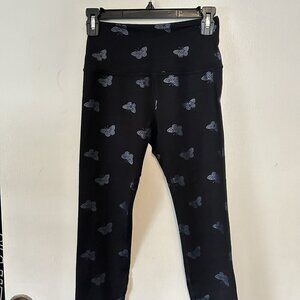Beyond Yoga Leggings Women’s XS Black Butterflies Athleisure Yoga Workout